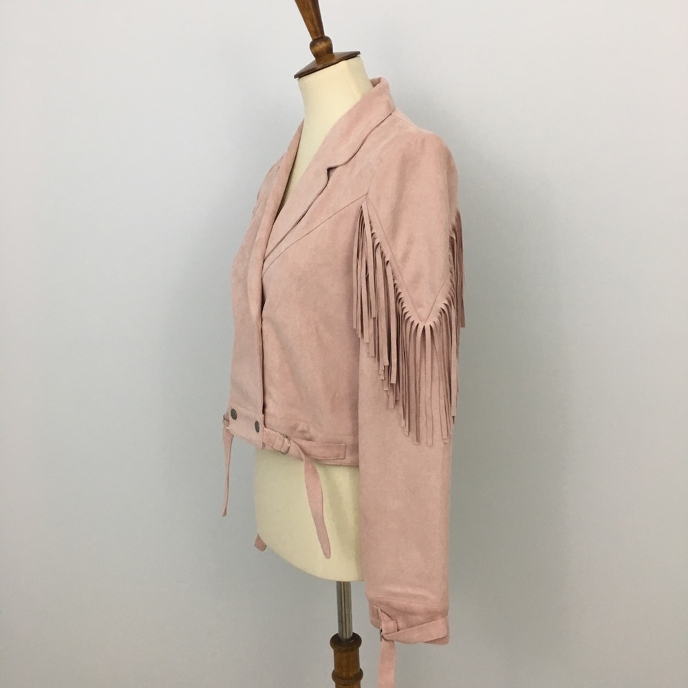 WHOLESALE BULK Fringe Suede Jacket Blush NWT K5 - Picture 4 of 8